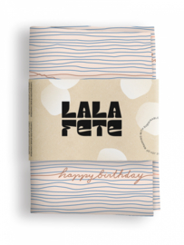 Inpakdoek Happy Birthday Cream - La La Fete