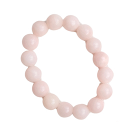 Armband Chunky Jade Beads Pastel Pink - Bybjor