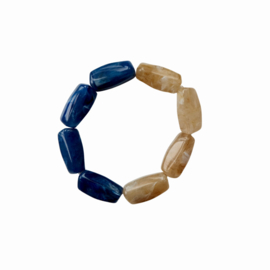 Armband Duo Color Beads Caramel / Cobalt - Bybjor