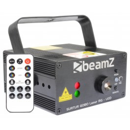 Beamz RG laser met blauwe led en afstandbediening