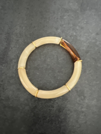 Tube armband beige/brown marble