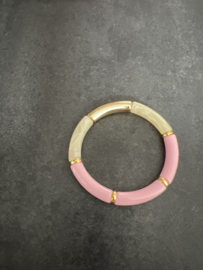 Tube armband rose/latte marble