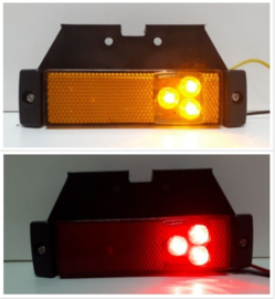 Zij-markeringslamp 10-30v 3 LED met reflector en haakse beugel