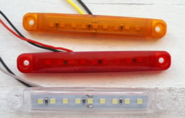 Zij-markeringslampen 9 LED 10-30 Volt Oranje/Rood/Wit