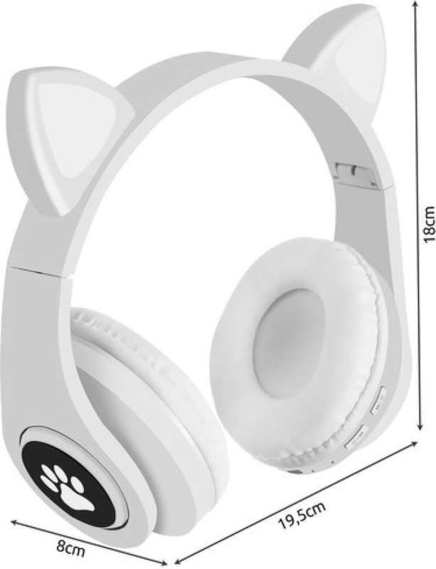 hoogtepunt Geleend verwennen Draadloze kinder bluetooth 5.0 hoofdtelefoon cat-ear pv33 - wit | Gadgets |  LiLaLed