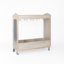 Verrijdbaar verkleedmeubel met haken, spiegel decor