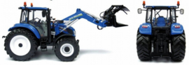 New Holland T5.115 tractor met 740TL voorlader UH4274 Schaal 1:32