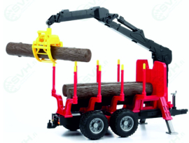 Tree transport wagon with grab and trees BRU02252 Bruder.