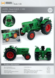 Deutz D 60 05. 2 WD UH4994. Schaal 1:32