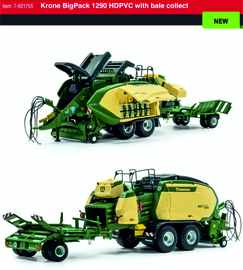 KRONE BIG PACK 1290 HDPVC met verzamelwagen ROS601765. 1:32.