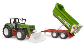 Trekker met voorlader en kieptrailer BRU03452 Roadmax.