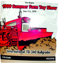 International TD-340 Bulldozer 1999 Summer Farm Toy Show. ERTL4533TA. schaal 1:16