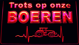 TROTS op onze Boeren 3D LED neon sign Rood LD6078R.