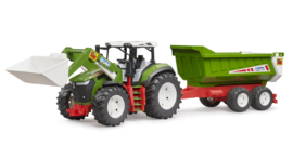 Trekker met voorlader en kieptrailer BRU03452 Roadmax.