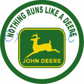 John Deere Nothing runs logo op vlag +/- 35X50 cm