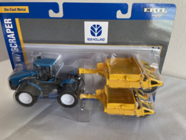 NEW HOLLAND TJ480 met 2 scraper bakken ERTL13676. 1:64