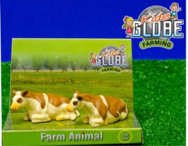 2 lying cows red brown Fleckvee - KG571969. - Kids Globe Scale 1:32