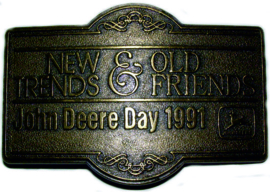 John Deere Day 1991 New Trends & Old Friends Belt Buckle JD1991TF