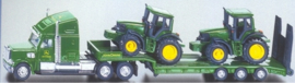 Low loader with John Deere tractors Si1837 Scale 1:87