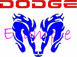 DODGE RAM logo op vlag +/- 35X50 cm.
