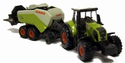 Claas Axion met grote balenpers Schaal 1:87