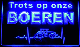 TROTS op onze Boeren 3D LED neon sign Blauw LD6078BL.