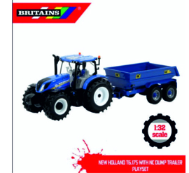 New Holland T6.175 met NC Tilt Dumper trailer Set BR43268 1:32.