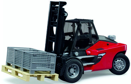 LINDE HT160 heftruck met pallet en 3 boxen BRUDER BRU02513.