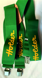 Holder suspender green with yellow letters HOL Br.