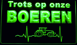 TROTS op onze Boeren 3D LED neon sign Groen LD6078GR.