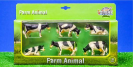 6 black-and-white cows. Kids Globe. KG570009 Scale 1:32