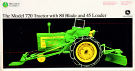 John Deere 720 tractor with slide and type 45 front loader prec model no 18 ERTL15165.