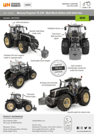 Massey Ferguson 7S.210 matt Black Edition with Gold rims UH7207. 2026