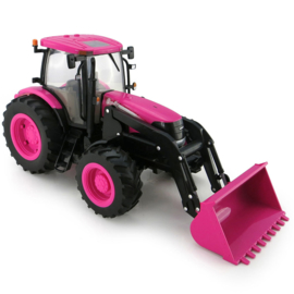 Case IH tractor met voorlader in Pink kleur ERTL46357 schaal 1:16