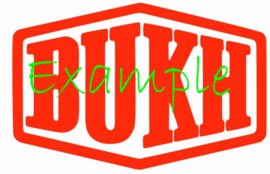 BUKH logo op vlag +/- 35X50 cm.