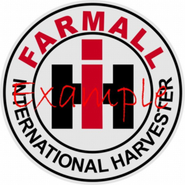 Farmall IH rond logo op vlag +/- 35X50cm Farmall IH R