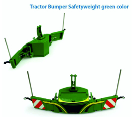 Tractor safety bumper with front weight in Green color. UH5374