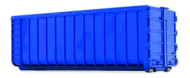 Haakarm container 40m3 in blauw MM2301-01.