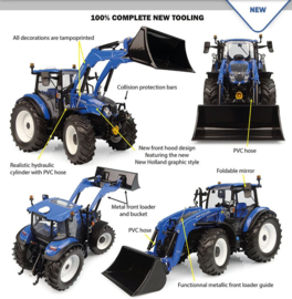 New Holland T5.120 Dual Command  with frontloader 655 UH6682. 2025