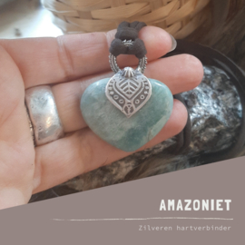 HARTVERBINDER - AMULET GROOT - HANDGEMAAKT ZILVER - KETTING SIERAAD