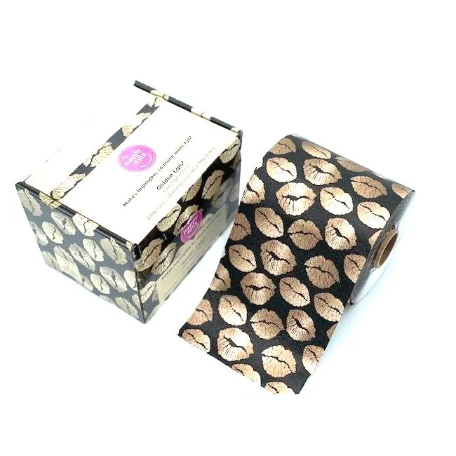 Happy Foils - Embossed Roll 100 m - Golden Lips