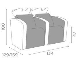 Wash Unit Salon Ambience Sublime - 2 seater