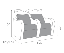 Wash Unit Salon Ambience Luxury - 2 seater