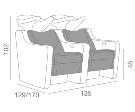 Wash Unit Luca Rossini Lusso - 2 seater