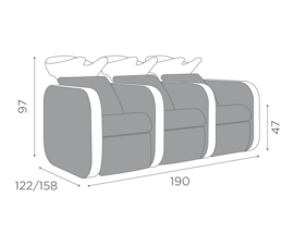 Wash Unit Salon Ambience Iconwash - 3 seater
