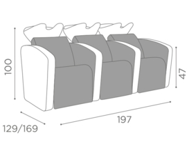 Wash Unit Salon Ambience Sublime - 3 seater