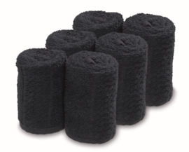 Handdoek Barburys Take Care, 20 x 70 cm - Zwart - 6 stuks