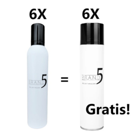 6x Brand5 Brilliant Mousse - 300 ml + 6x Brilliant Hairspray - 400 ml Gratis!