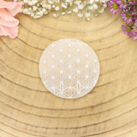 Seleniet plaat rond flower of life klein