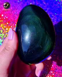 Regenboog Obsidiaan geslepen nr. 11